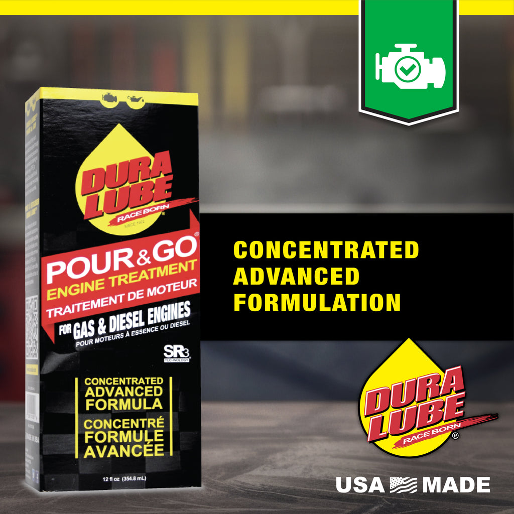 DURA LUBE POUR & GO ENGINE TREATMENT / 12 oz.