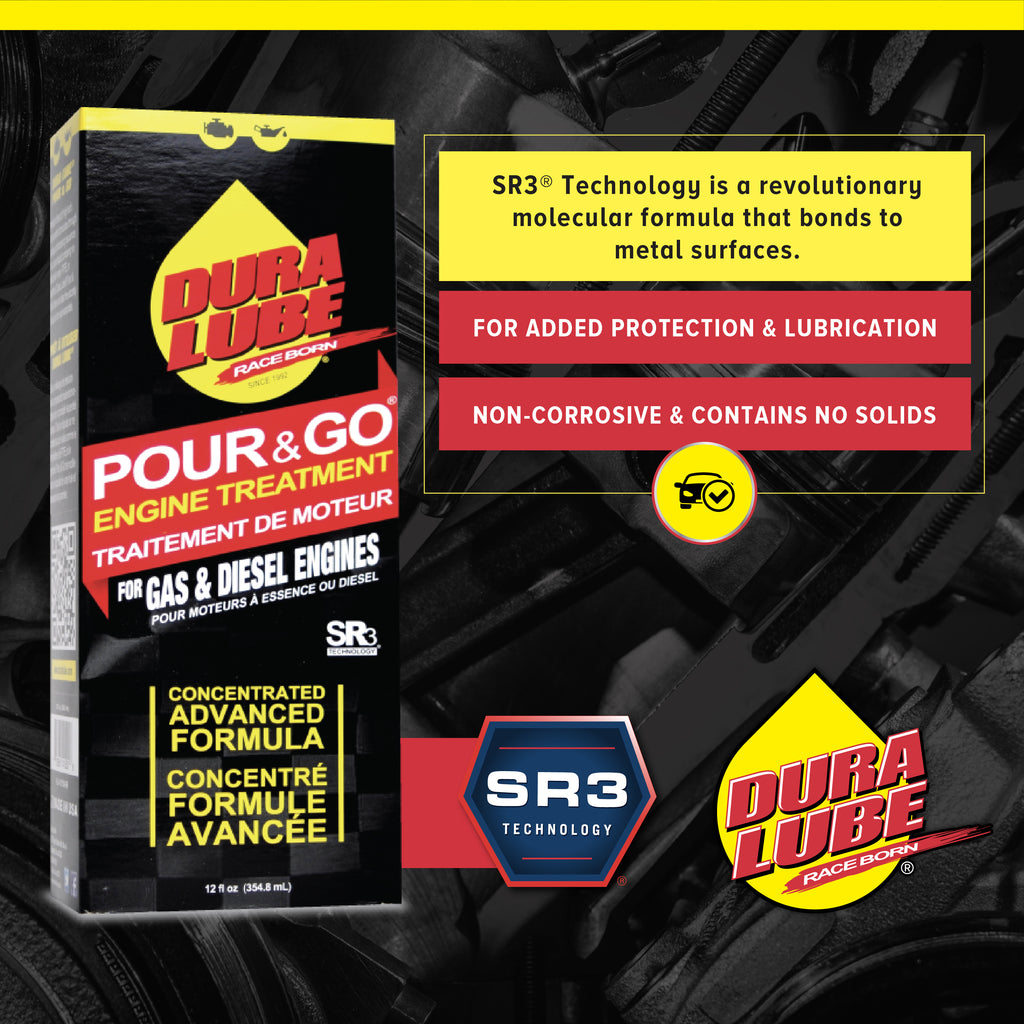 DURA LUBE POUR & GO ENGINE TREATMENT / 12 oz.